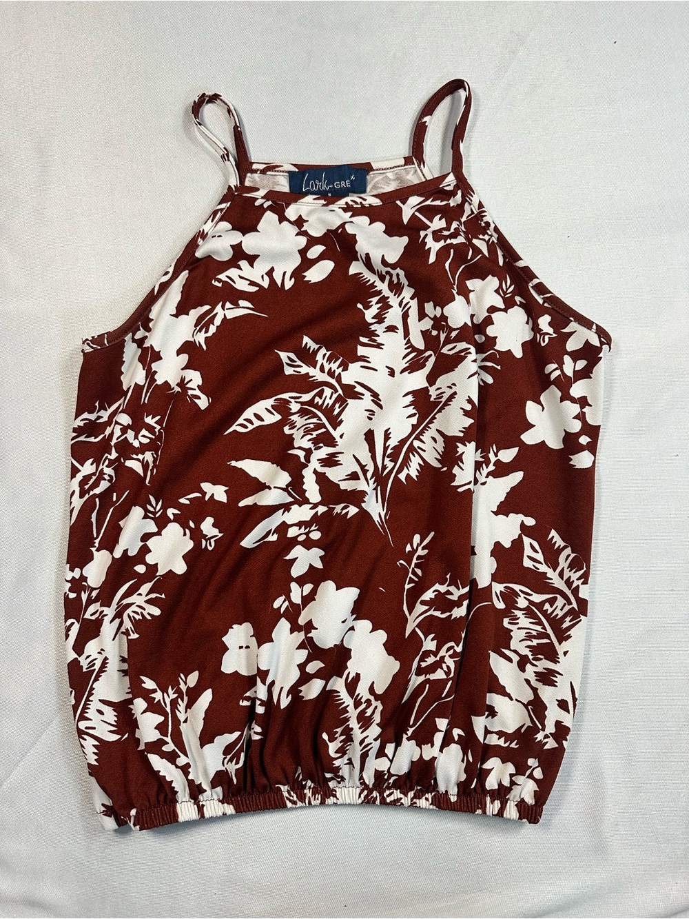 Lark & GRE Burnt Orange Floral Tank Top